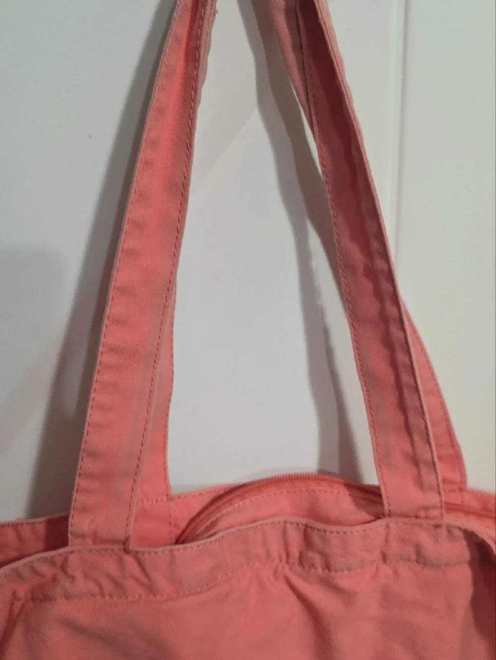 PINK Victoria's Secret Coral Pink Canvas Tote with Front Pocket